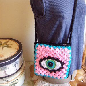 Crochet Evil Eye Bag